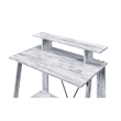 Benjara Writing Desk with V Shaped Frame- Antique White and Black