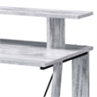 Benjara Writing Desk with V Shaped Frame- Antique White and Black