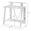 Benjara Writing Desk with V Shaped Frame- Antique White and Black