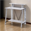 Benjara Writing Desk with V Shaped Frame- Antique White and Black