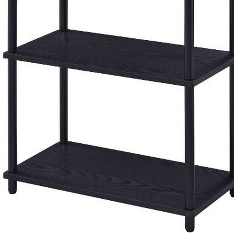 Benjara Bookshelf with Black Metal Frame- Black