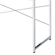 Benjara Writing Desk with X Shaped Cross Bar and Chrome Finish- White
