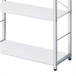 Benjara Bookshelf with X Shaped Cross Bar Chrome Finish- White