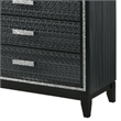 Benjara Chest with 5 Drawers and Shimmering Trim- Weathered Black