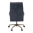 Benjara Office Chair with Leatherette Seat and Tufted Details- Gray