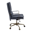 Benjara Office Chair with Leatherette Seat and Tufted Details- Gray
