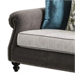 Benjara Loveseat with Rolled Arms and 4 Accent Pillows- Gray