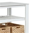Benjara 3 Tier Kitchen Island with 3 Seagrass Removable Baskets- White
