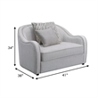 Benjara Chair with Rounded Back and Nailhead Trim- Offwhite