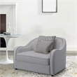 Benjara Chair with Rounded Back and Nailhead Trim- Offwhite