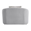 Benjara Chair with Rounded Back and Nailhead Trim- Offwhite