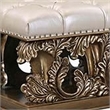 Benjara Bench with Button Tufted Seat and Heavy Scrolled Carving- Antique Gold