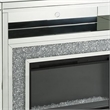 Benjara Electric Fireplace with Mirror Panel Framing and Faux Diamonds- Silver