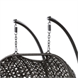 Benjara Patio Swing Chair with Tubular Stand and Wicker Weaving- Black