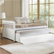 Benjara Twin Pull Out and Daybed with Slatted Side Panels- White