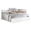 Benjara Twin Pull Out and Daybed with Slatted Side Panels- White