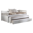 Benjara Twin Pull Out and Daybed with Slatted Side Panels- White