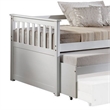 Benjara Twin Pull Out and Daybed with Slatted Side Panels- White