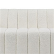 Benjara Sofa with Textured Fabric and Vertical Channel Tufting- White