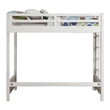 Benjara Twin Loft Bed with 1 Queen Bed and Fixed Ladder- White