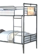 Benjara Twin over Twin Bunk Bed with Safety Guard Rails- S&y Black & Dark Bronze