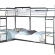 Benjara Twin over Twin Bunk Bed with Safety Guard Rails- S&y Black & Dark Bronze