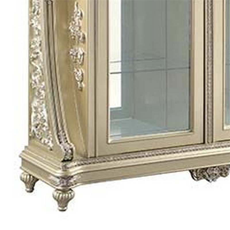 Benjara Curio with Sculpture Like Design - Champagne Gold and Silver