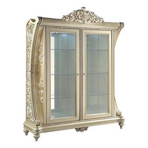 Benjara Curio with Sculpture Like Design - Champagne Gold and Silver