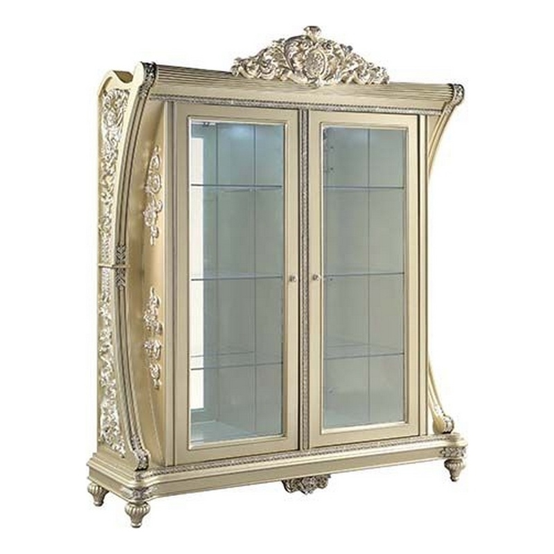 Benjara Curio with Sculpture Like Design - Champagne Gold and Silver