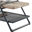 Benjara Coffee Table with Wooden Top and Mesh Shelf- Brown and Black