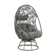 Benjara 2 Piece Patio Lounge Chair with Open Circular Motifs- Black