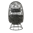 Benjara 2 Piece Patio Lounge Chair with Open Circular Motifs- Black