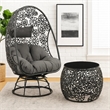 Benjara 2 Piece Patio Lounge Chair with Open Circular Motifs- Black