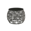 Benjara 2 Piece Patio Lounge Chair with Open Circular Motifs- Black