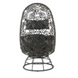 Benjara 2 Piece Patio Lounge Chair with Open Circular Motifs- Black