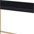 Benjara Writing Desk with USB Dock and Metal Legs- Black and Rose Gold