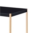 Benjara Writing Desk with USB Dock and Metal Legs- Black and Rose Gold