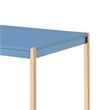 Benjara Writing Desk with USB Dock and Metal Legs- Blue and Rose Gold
