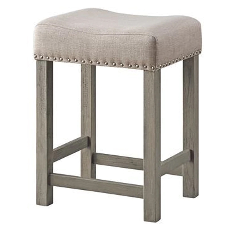 Benjara 4 Piece Counter Height Set with Marble Top and USB- White and Oak Brown