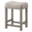 Benjara 4 Piece Counter Height Set with Marble Top and USB- White and Oak Brown