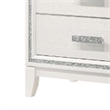 Benjara Nightstand with 2 Drawers and Shimmer Accent Trim- White