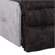 Benjara Power Recliner with Leather Upholstery and Vertical Tufting- Gray