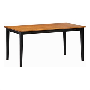 Benjara Nova 60&quot Rectangular Dining Table- Tapered Legs- Rich Oak Brown & Black