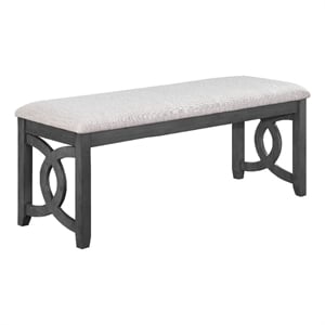 Benjara Gary 46&quot Wood Bench- Fabric Seat- Ebony Brown