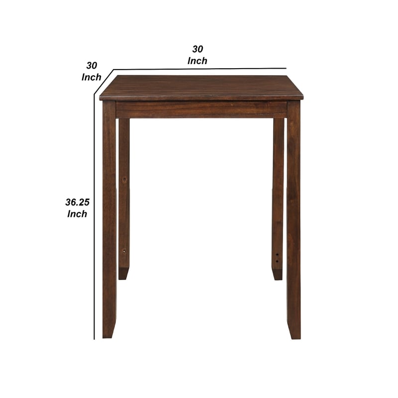 Benjara Gary 3 Piece Counter Table Set- Cherry Brown