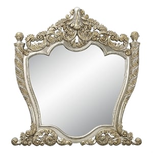 Benjara Mas 59&quot Classic Wood Mirror- Ornate Carved Frame- Champagne Gold