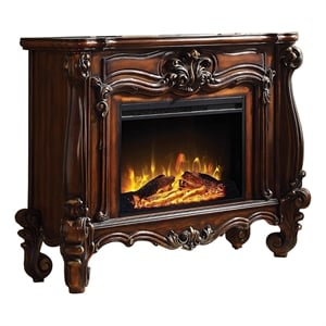 Benjara Kai 47&quot Classic Electric Fireplace- Fire Safety- Remote- Timer- Brown