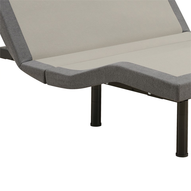 Benjara Tao Adjustable Bed Base Cal King- Dual Incline Massager Bluetooth