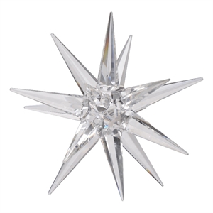 Benjara 8&quot Glass Star Accent Decor for Tabletop- Elegant Clear Crystalline
