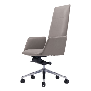 Benjara Cid 24&quot Modern Office Chair- Knee Tilt- Sleek Tall Back- Gray